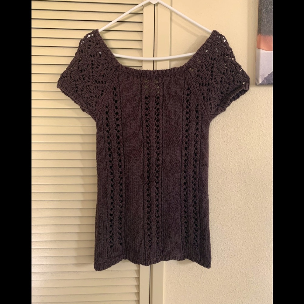 🍫Rich brown knitted cap sleeve top